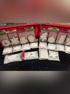 White Paintable Holiday Ornaments - Pack of Assorted Shapes